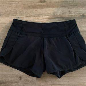 Lululemon black running shorts with liner size 6